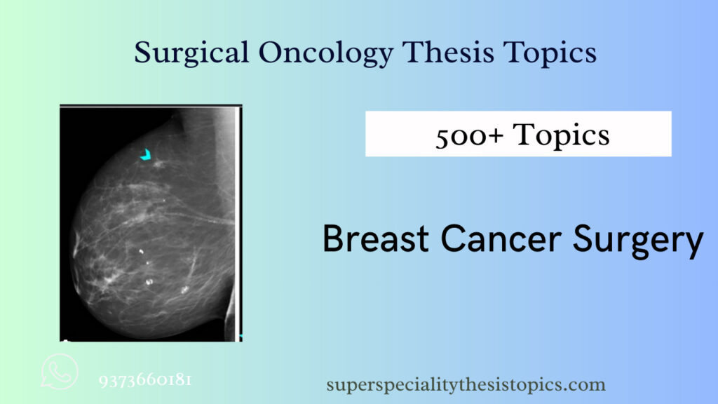 Surgical Oncology Thesis Topics